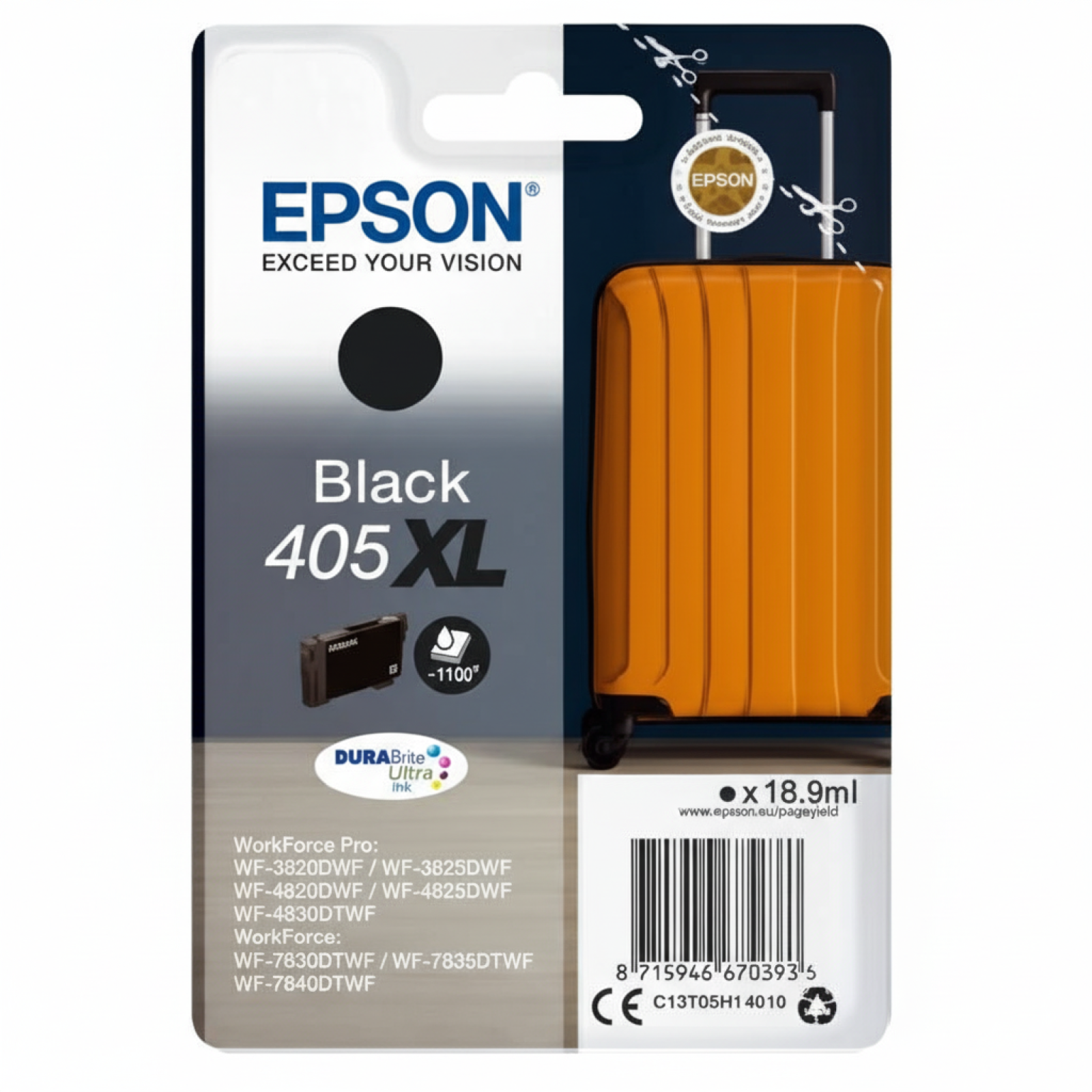Original OEM Ink Cartridge Epson 405 XL (C13T05H14010) (Black)