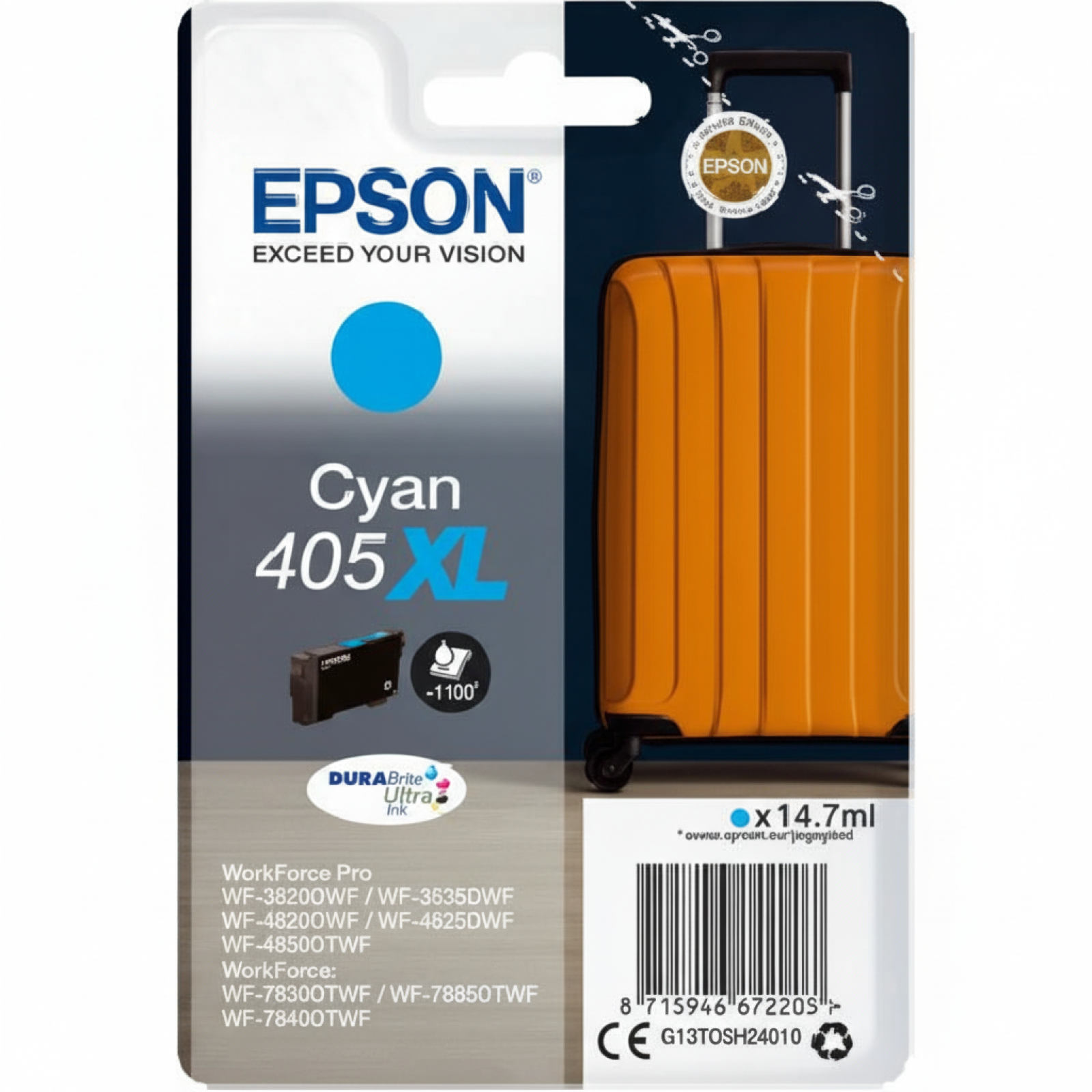 Original OEM Ink Cartridge Epson 405 XL (C13T05H24010) (Cyan)