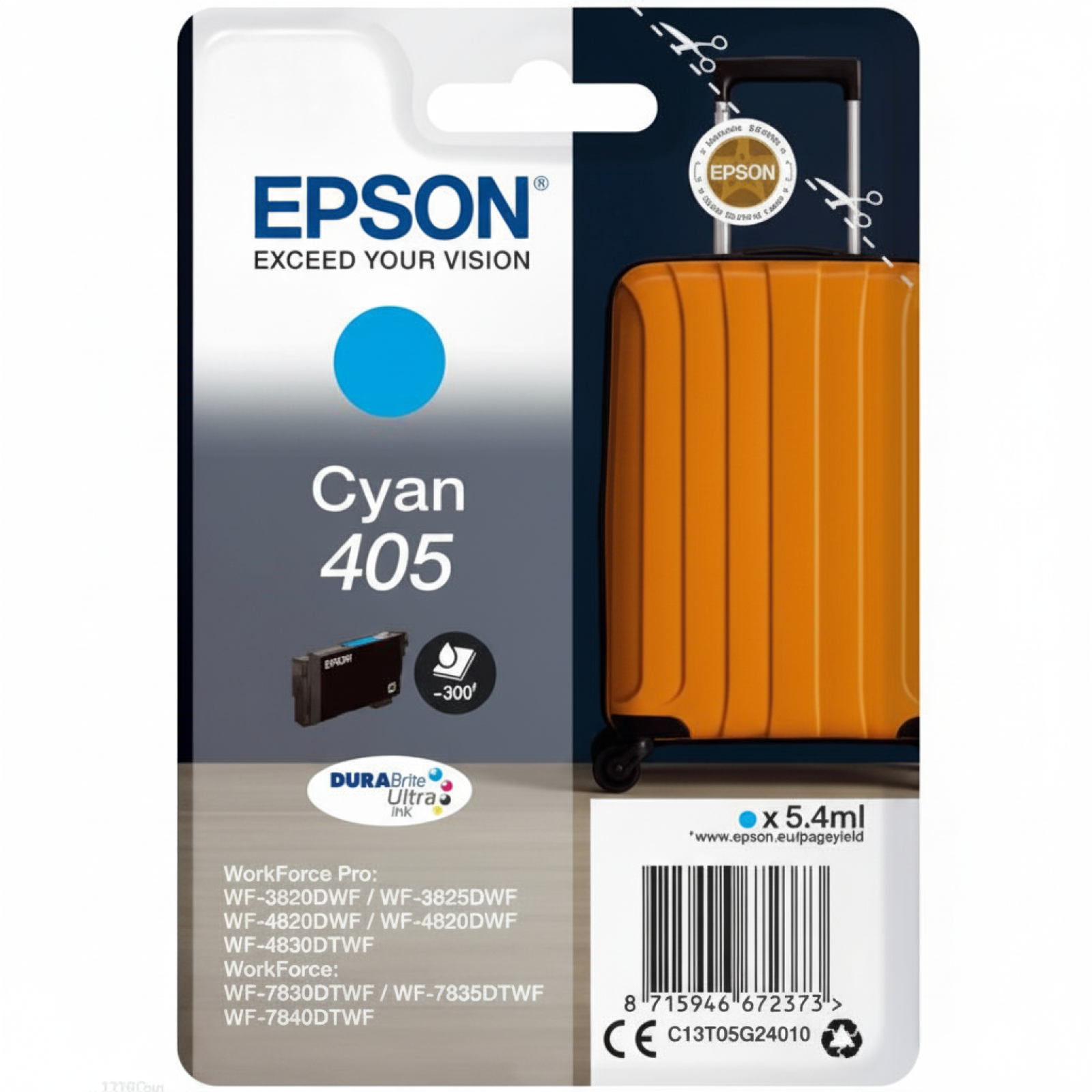 Original OEM Ink Cartridge Epson 405 (C13T05G24010) (Cyan)