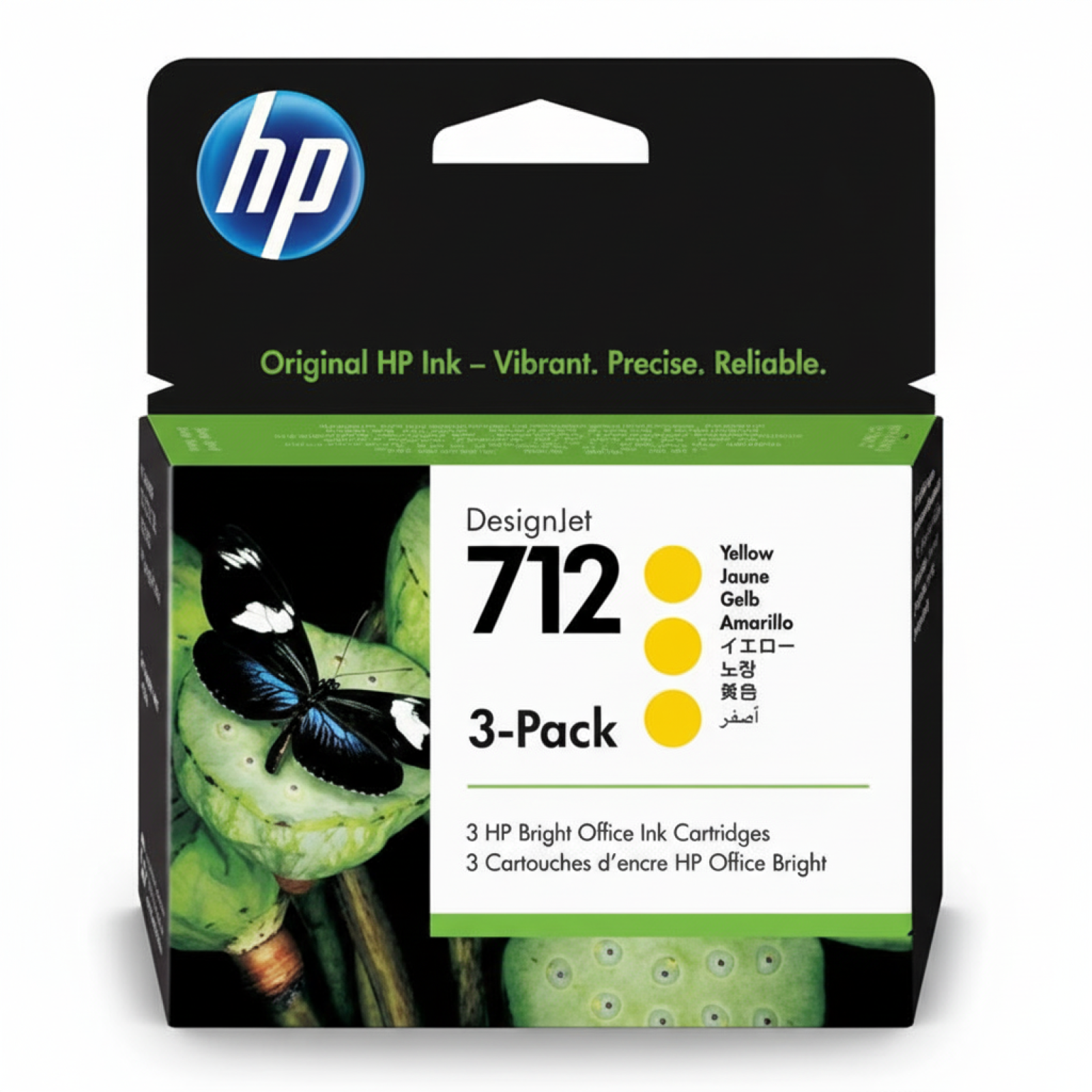 Original OEM Ink Cartridges HP 712 (3ED79A) (Yellow) (3-pack)