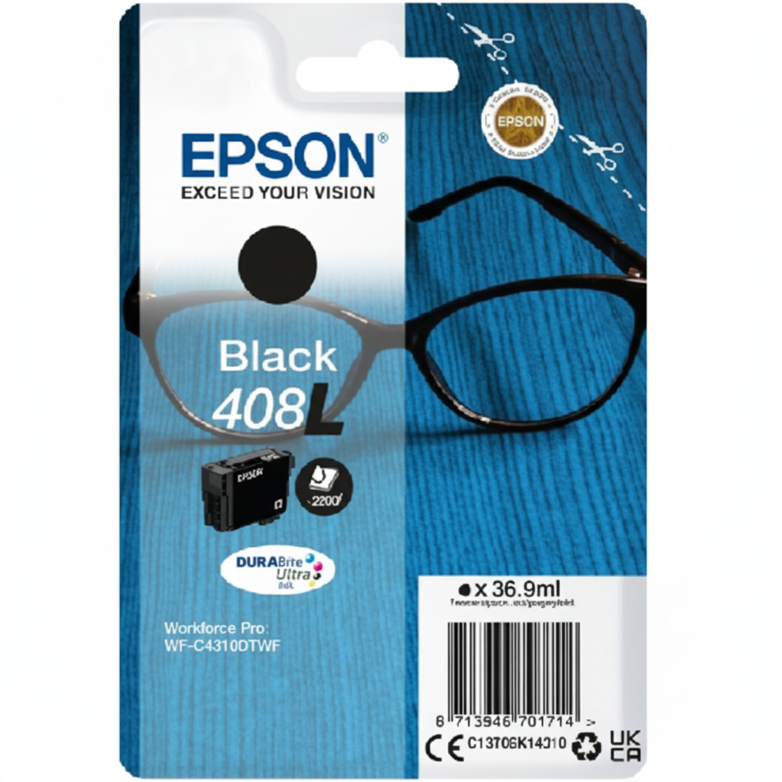 Original OEM Ink Cartridge Epson 408 L (C13T09K14010) (Black)