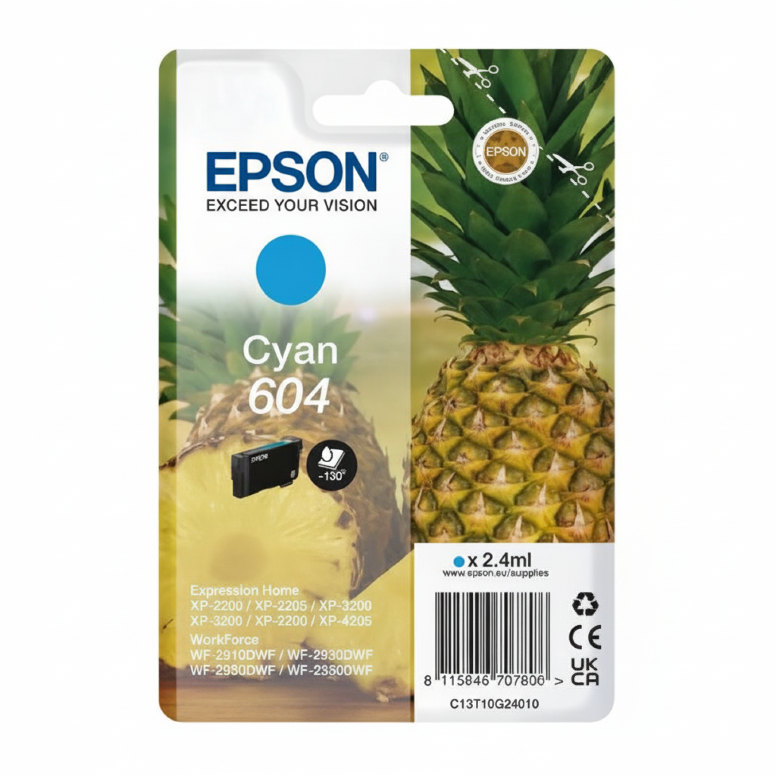 Original OEM Ink Cartridge Epson 604 (C13T10G24010) (Cyan)