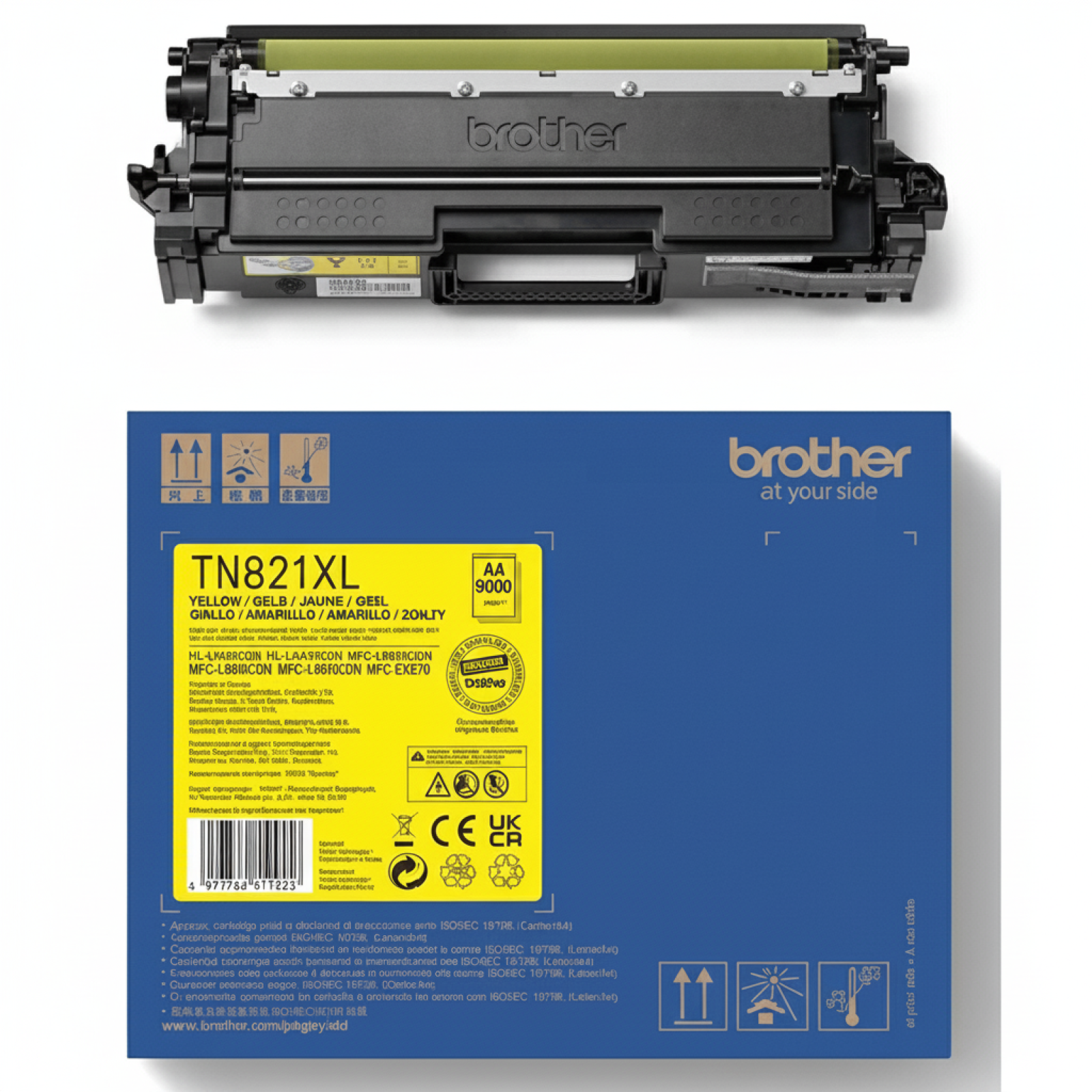 Original OEM Toner Brother TN-821XLY (TN821XLY) (Yellow)