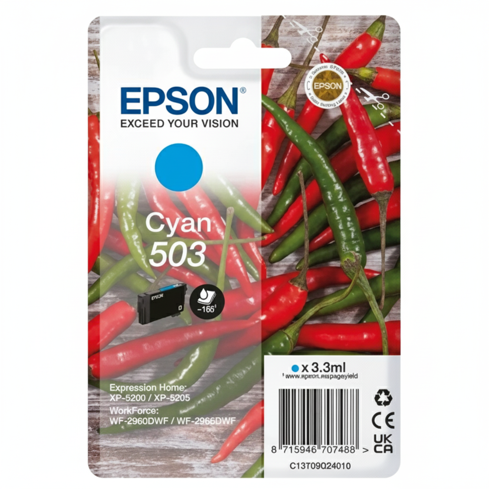 Original OEM Ink Cartridge Epson 503 (C13T09Q24010) (Cyan)