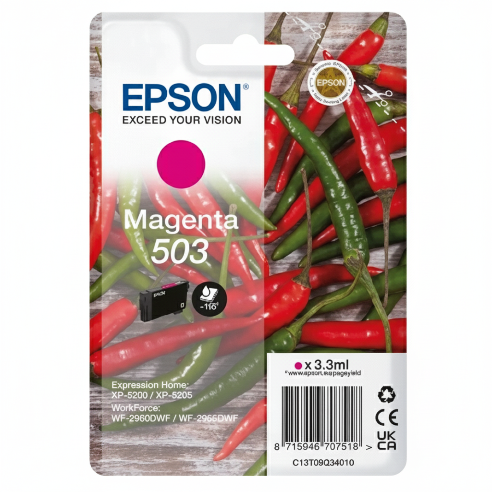 Original OEM Ink Cartridge Epson 503 (C13T09Q34010) (Magenta)