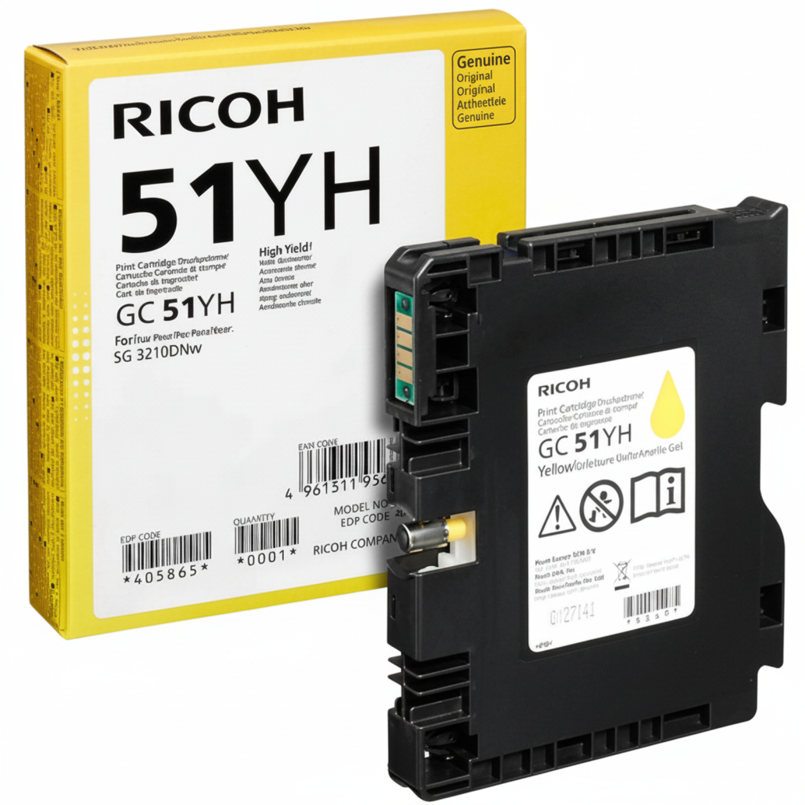 Original OEM Ink Cartridge Ricoh GC-51YH (405865) (Yellow)
