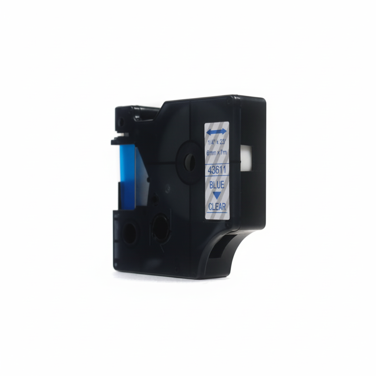 Compatible Ribbon D1-43611 for DYMO (D1-43611) (Transparent) (6 mm, 7 m, Transparent, Blue)