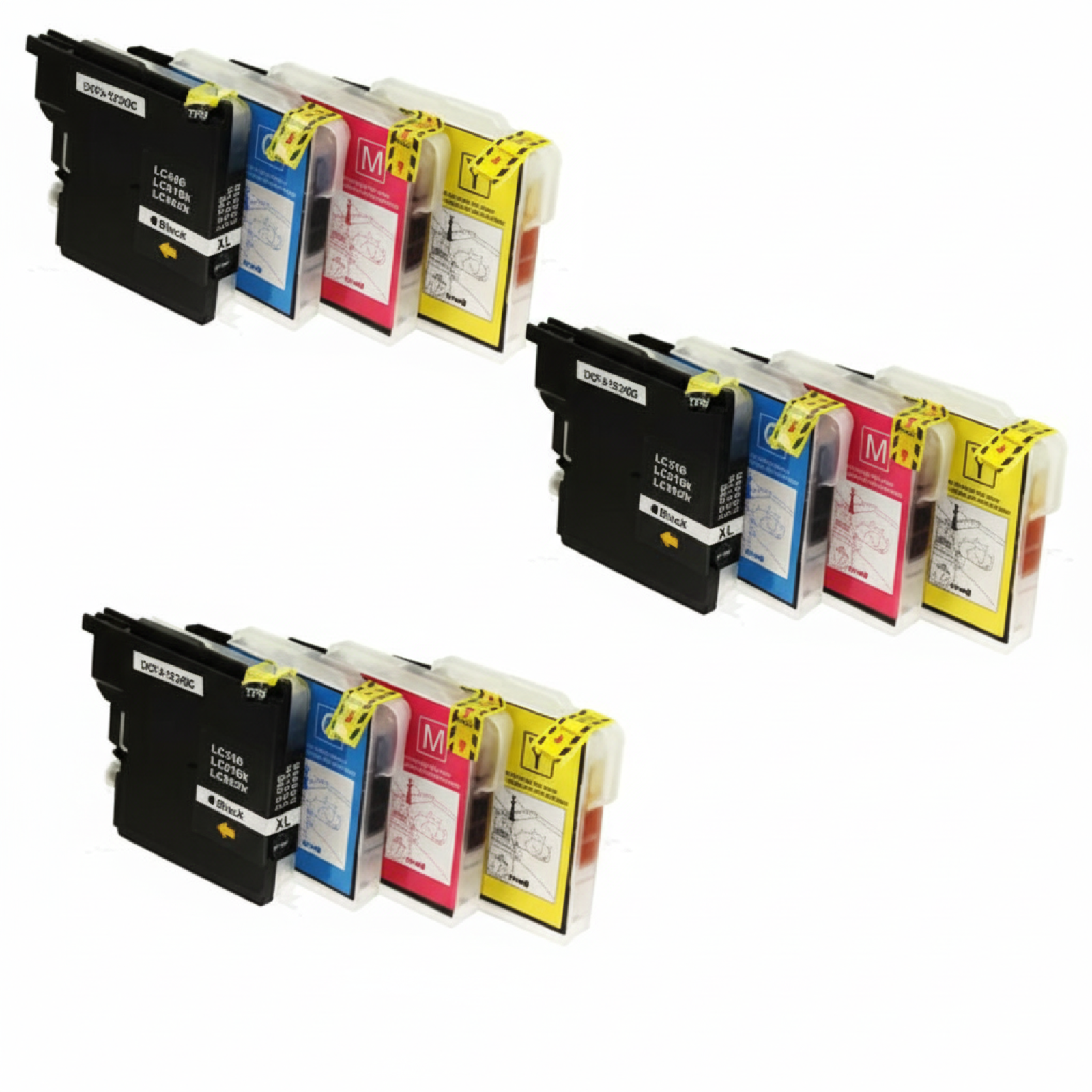 3x Compatible Ink Cartridges LC-985 CMYK for Brother (LC985VALBP) (multi pack)