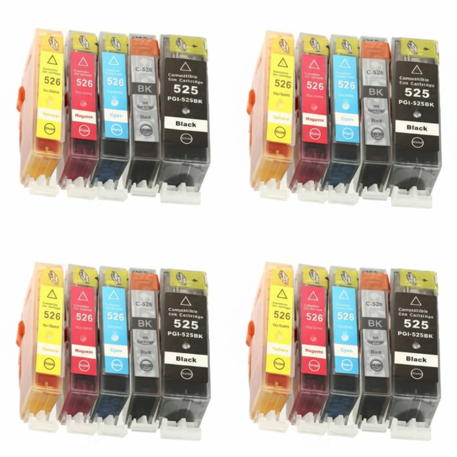 3x Compatible Ink Cartridges PGI-525 BK CLI-526 CMYK for Canon (DT-AC-526 K T) (multi pack)