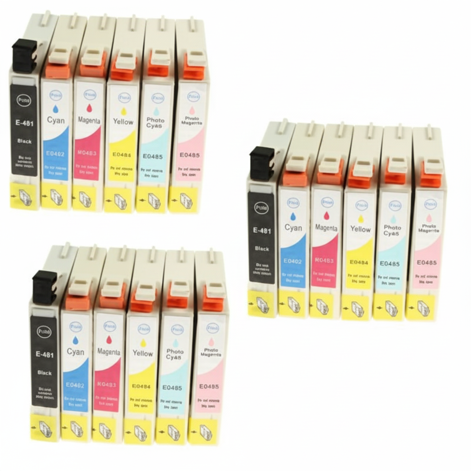 3x Compatible Ink Cartridges T0487 for Epson (C13T04874010) (multi pack)