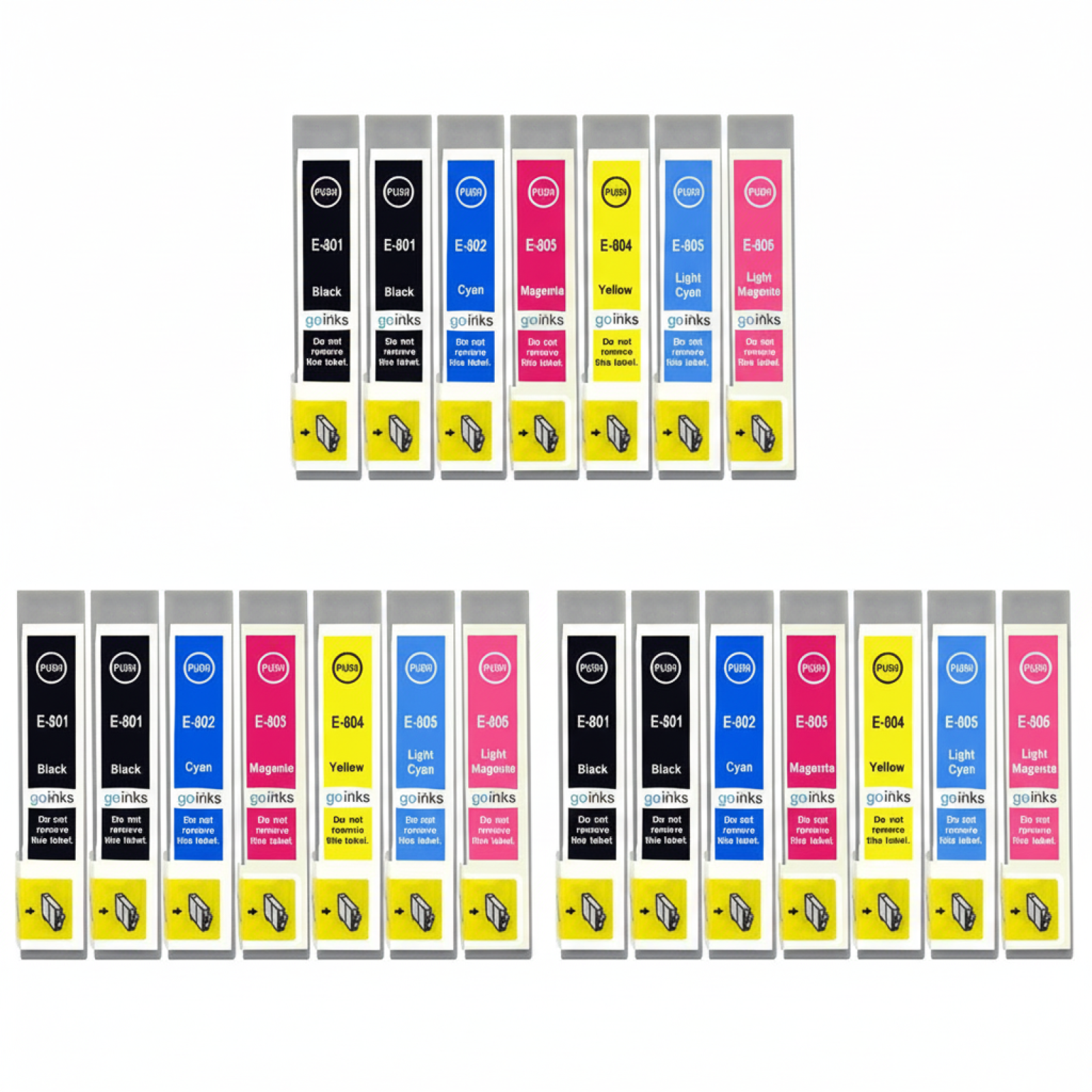 3x Compatible Ink Cartridges T0807 for Epson (C13T08074011) (multi pack)