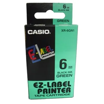 Original OEM Ink Ribbon Casio XR-6GN1 (XR6GN1) (Green) (6 mm, 8 m)